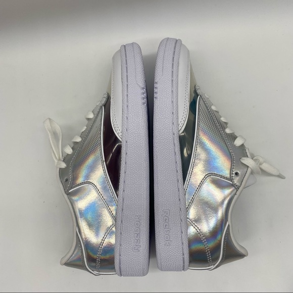 Reebok Club C 85 clear metallic lace up Sneaker, Wonder Women Size 6.5 - Picture 5 of 6
